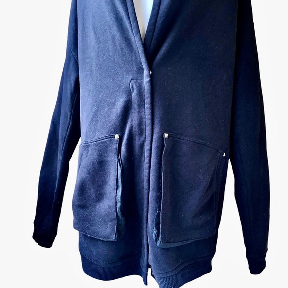 Wilfred Black Cocoon Cardigan Sweater Jacket Zip Comfy Cotton - Picture 7 of 12